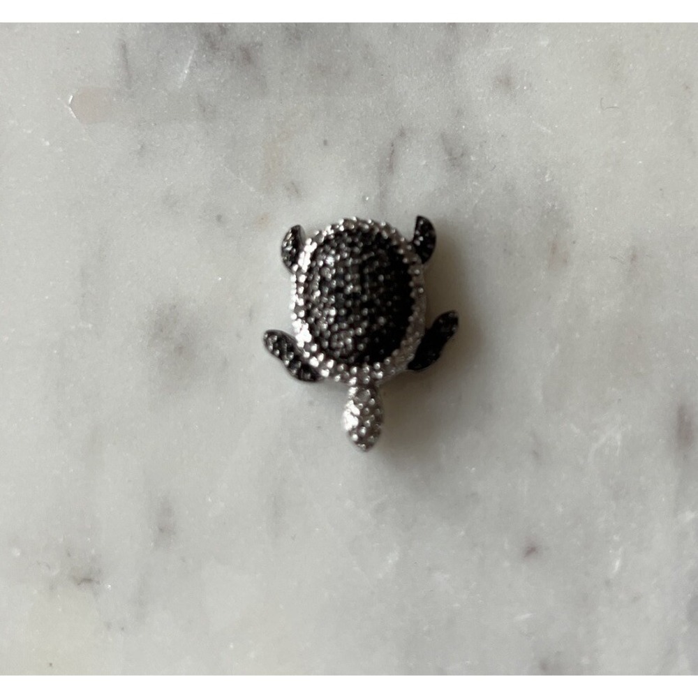 Heng Ngai Vintage Signed 925 Sterling Silver and Marcasite Turtle Pendant Charm